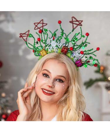 Runmi Christmas Light Up Headband LED Flashing Snowflake Christmas Headbands Lighting Star Hair Band Christmas Costume Hair Accessories for Women and Girls - Buy Online on GoSupps.com