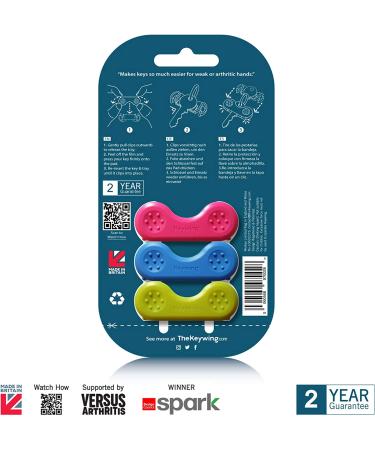 Keywing Key Turner Aid v2 Triple Pack - Easy-to-Use Key Holder for Rheumatoid Arthritis, MS, Parkinson's, Elderly with Weak Hands - Key Finder and Holder - Buy Online on GoSupps.com