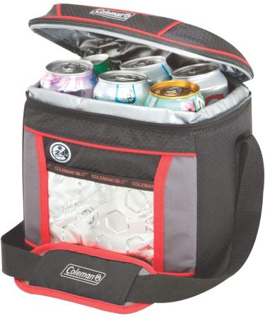 Coleman Soft Cooler Bag - 24 Hour Ice Retention - Insulated Lunch Cooler with Shoulder Straps - Perfect for Picnics, BBQs, Camping - 9 Can Capacity - Red - Buy Online on GoSupps.com