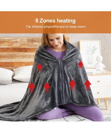 Faculx Heated Blanket & USB Scarf | Electric Plush Flannel Ceiling 3 Heat Settings | Perfect for Home Office & Travel - 150 x 85 cm - Buy Online on GoSupps.com