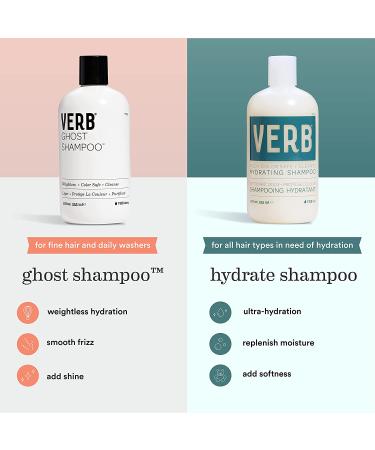 Verb Ghost Shampoo & Conditioner Duo - Vegan Anti-Frizz Hydrating Set for Weightless Shine and Strength - 12 Fl Oz - Buy Online on GoSupps.com