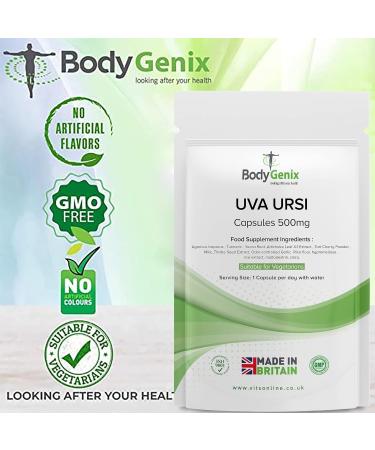 Bodygenix UVA Ursi Capsules - Organic 500mg Supplement for Healthy Immune System & Urinary Infections - Pack of 30 Capsules - Buy Online on GoSupps.com