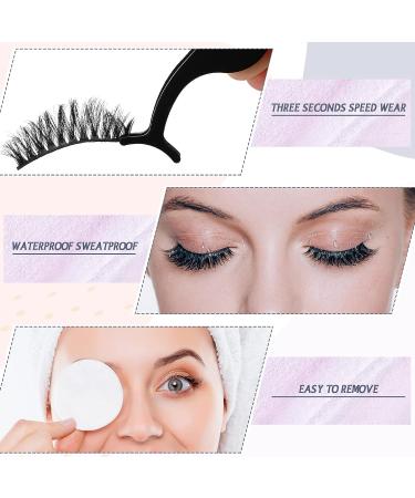 40 Pairs Reusable Natural Wispy False Eyelashes Set with Applicator Tool - Black - Buy Online on GoSupps.com