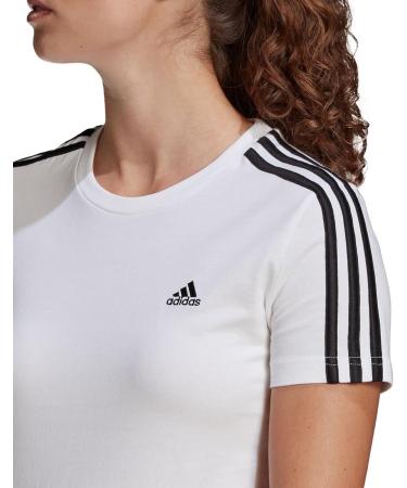 Adidas Women's 3-Stripes T-Shirt L - White/Black | International Shipping Available - Buy Online on GoSupps.com