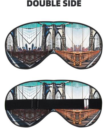 Brooklyn Bridge Print Night Blackout Eyeshade - Relaxing Nap & Travel Essential with Elastic Strap - Buy Online on GoSupps.com