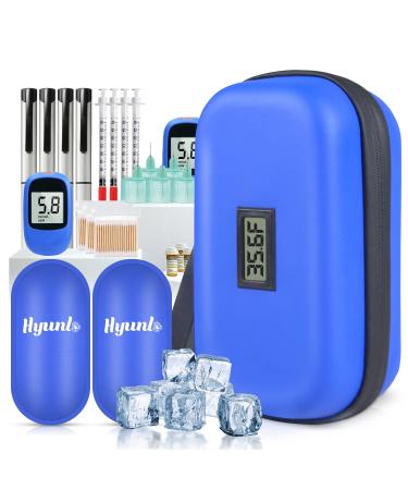 HYUNLAI Insulin Cooler Travel Case Medication Organizer Diabetes Bags for Supplies Pen Injection Insulated Glucometer Diabetic with 2 Ice Pack TSA Approved Blue