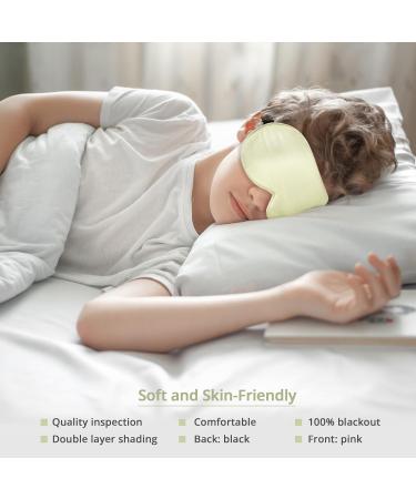 Kids Silk Sleep Mask - 100% Natural Eye Cover with Adjustable Strap for Pressure-Free Comfort - Perfect for Boys Girls & Adults (Light Green - Buy Online on GoSupps.com
