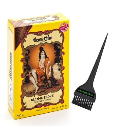 clorophilla. Sitarama Henna Color - Natural Hair Color with Water - No Ammonia and Water Oxygenate NO PPD - Henna Powder 100g & Chlorophilla Brush (Golden Blonde Golden Blonde 100g)