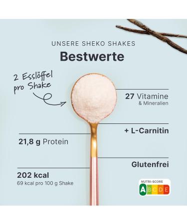 Sheko Vanilla Meal Set Shake - 25 Protein-Rich Gluten-Free Shakes for Weight Loss - 450g - Buy Online on GoSupps.com