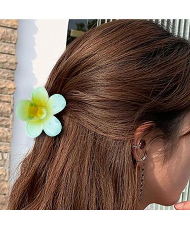 Flower Claw Clips For Thick Hair Hawaiian Flower Strong Hold Clips - Stylish Strong Hold Hair Clips Flower For All-Day Wear Hair Accessory For Thick Thin Hair Women Girls Gradient Light Blue - Buy Online on GoSupps.com