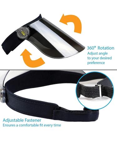 Premium Gray/Mirror Sun Visor Hat Cap - Adjustable UV Protection Solar Headband - Buy Online on GoSupps.com