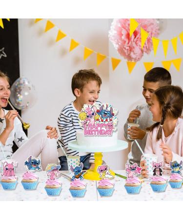 25Pcs Stitch Party Cake Decorations Stitch Birthday Cupcake Toppers for Stitch Party Supplies - Buy Online on GoSupps.com