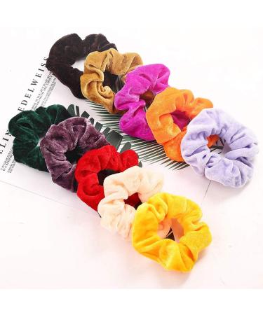 50 Colorful Hair Tie Scrunchies - Elastic Hair Bands + Storage Bag | Best Hair Accessories for Women & Girls - Buy Online on GoSupps.com