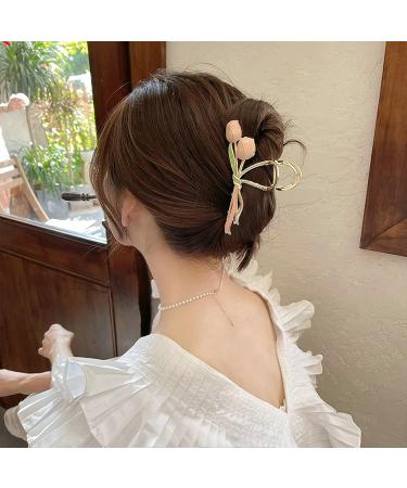 Souarts 6 PCS Flower Claw Clips for Women - Metal Hair Clips for Powerful Hold - Ideal Gifts for Women and Girls - Buy Online on GoSupps.com