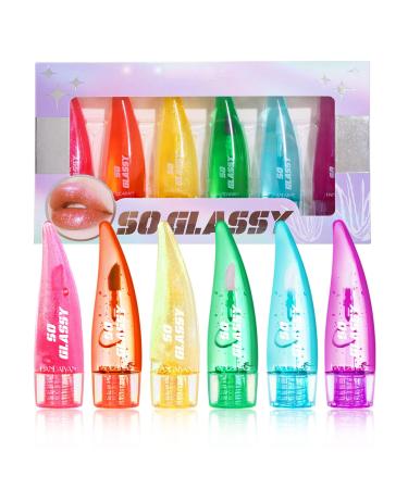 Aloe Vera Lip Balm Gift Set 6 Pack Color Changing Lipstick Kit Long Lasting Nutritious Lip Oil Kit Lips Moisturizer Aloe Vera Lip Stick For Girls