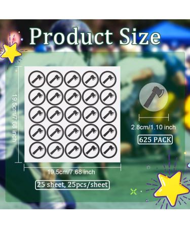 Olycraft 625 Pieces Waterproof Ax Stickers for Youth Football Baseball & Hockey - Black & White Helmet Decoration - Buy Online on GoSupps.com