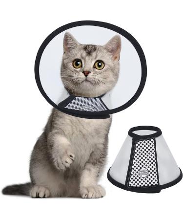 Vivifying Cat Cone Collar 5.5-7.2 Inches - Lightweight Plastic Recovery Elizabethan Collar for Small Cats, Mini Puppies, and Rabbits - Black-S - Buy Online on GoSupps.com