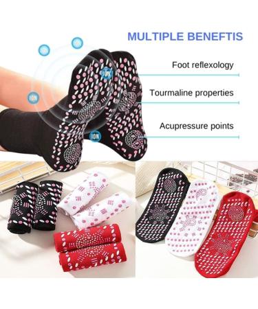 Buy Afiz Tourmaline Slimming Health Socks - Magnetic Self-Heating & Thermotherapeutic Foot Massage Socks (Red One Size) - International Shipping Available - Buy Online on GoSupps.com