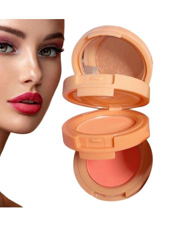 Blush Makeup Palette 3 Colors Blusher Compact Powder Makeup - Multi-Layer Facial Pressed Powder Cheek Matte Mineral Blush Blendable Long-Lasting All-Day Aezon 2# Milk Peach