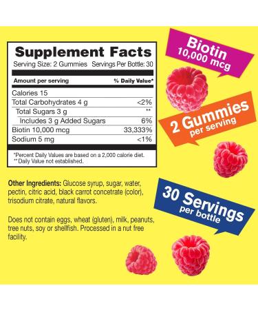WellYeah High Potency Biotin 10,000 mcg Gummies - Vegan-Friendly for Stronger Hair, Skin & Nails - Gluten-Free Non-GMO - 60 Berry Flavor Gummies - Buy Online on GoSupps.com