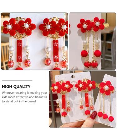 KALLORY Baby Hair Accessories: Tassel & Kimono Flower Hair Clip Set - Girl Hair Clips in Chinese Ancient Style (1 Pair) - Buy Online on GoSupps.com