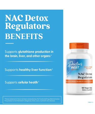 Doctor's Best Nac Detox Regulators with seleno excell Non-GMO Vegetarian Gluten&Soy Free 180 Veggie Caps 180Count Unflavored 180 Count (Pack of 1) - Buy Online on GoSupps.com