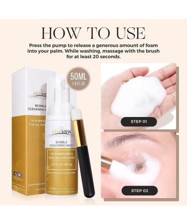 LASHVIEW Eyelash Extension Cleanser 50ml - Gentle Foaming Formula for Home and Salon Use - Buy Online on GoSupps.com