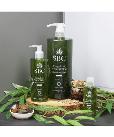 SBC Skincare Propolis & White Willow Moisturising Gel 1000ml Lightweight Face and Body Gel Moisturiser for Sensitive Reactive or Blemish-Prone Skin - Buy Online on GoSupps.com