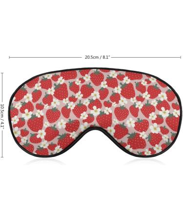 Cartoon Strawberry Flower Sleep Mask for Women | Adjustable Eye Shades with Elastic Strap - Buy Online on GoSupps.com