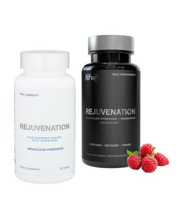 DRINK HRW Rejuvenation Unflavored Molecular Hydrogen Water Tablets (60ct) + Rejuvenation Raspberry Molecular Hydrogen Water Tablets (60ct)