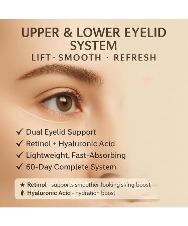 Hyat Eyelid Lift Serum - Upper & Lower Eyelid Micro In-fusion System with Retinol & Hyaluronic Acid for Firmer Smoother Looking Eyes (Medium) 1 Fl Oz (Pack of 1) - Buy Online on GoSupps.com