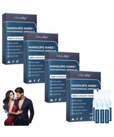 Oveallgo NanoLipo HardX Performance Ampoules Advanced Men's Drops Lmprove Vitality (4 Pack)