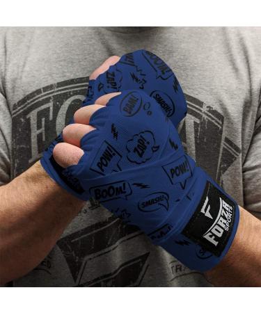 Forza Sports 180 Mexican Style Boxing & MMA Handwraps - Columbia Blue | Comic Book Design - Buy Online on GoSupps.com
