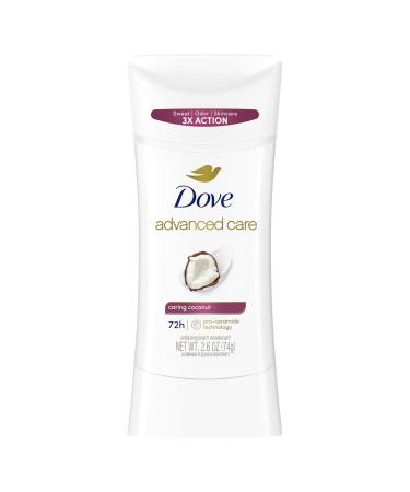 Dove Advanced Care Antiperspirant Deodorant Stick Caring Coconut for Helping Repair Skin Barrier After Shaving with 72-Hour Sweat & Odor Protection 2.6 oz 2.6 Fl Oz (Pack of 1) Coconut