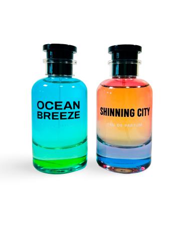Ocean Breeze & Shinning City Perfumes By Emper - 3.4fl oz 100ml Each - Unisex Eau de Parfum - Pack of 2 Refreshing and Revitalizing Fragrances.