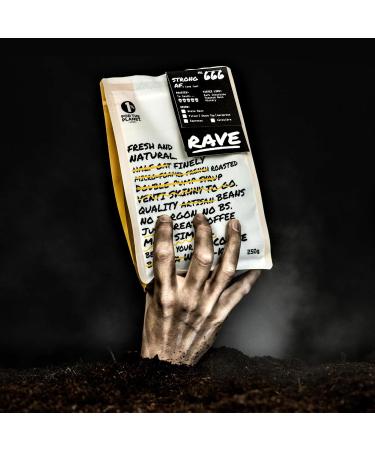 Rave Coffee - Strong AF Blend N 666 Freshly Roasted Whole Beans 250g 250 g (Pack of 1) Whole Bean - Buy Online on GoSupps.com