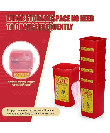 1 Quart Red Sharps Container - Small Portable Needle Disposal Bins for Home & Office Use (10 Pack) - Buy Online on GoSupps.com