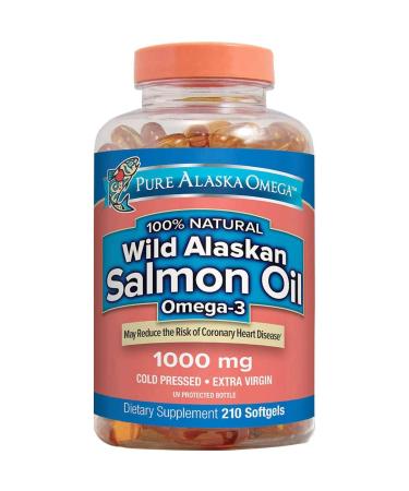 Pure Alaska 1000mg Omega-3 Wild Alaskan Salmon Oil Softgels-210 210 Count (Pack of 1) - Buy Online on GoSupps.com