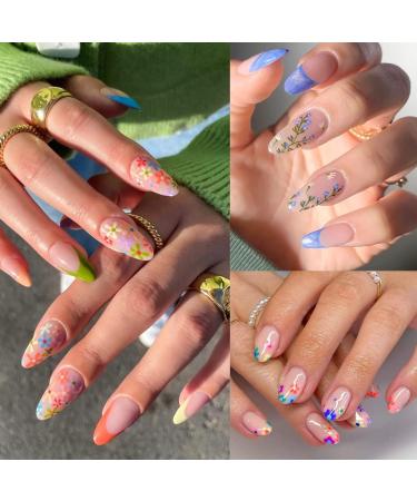 30PCS 3D Self-Adhesive Flower Nail Art Stickers - Colorful Daisy & Pink Floral Design for Cute Manicure Tips - Buy Online on GoSupps.com