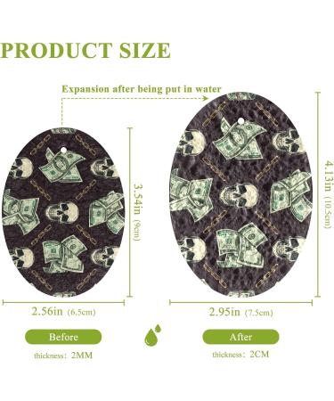 3-Pack Cleaning Kitchen Sponges Oval Money Skull Chain Kitchen Cellulose Dishwashing Wood Pulp Cotton - Buy Online on GoSupps.com