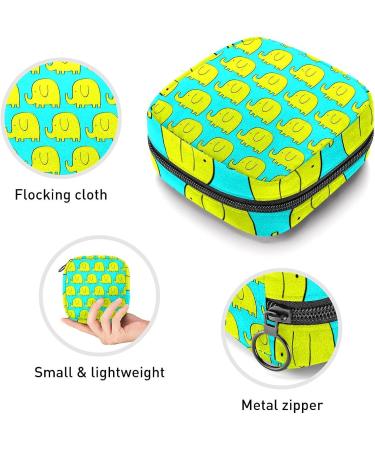 Cartoon Elephant Sanitary Napkin Storage Bag - Period Pouch for Women and Teens - Multi-colored - Buy Online on GoSupps.com