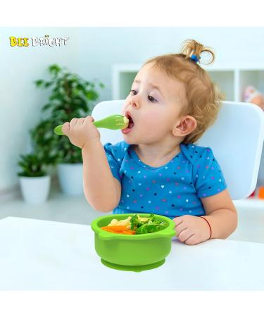 Bee Bright Baby and Toddler Suction Bowl - Strong Suction, Stay Put, No More Mess, Dishwasher Safe (Green) - Buy Online on GoSupps.com