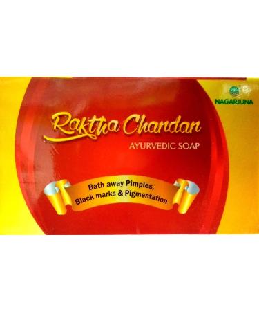 NAGARJUNA Raktha Chandan Ayurvedic Soap Sandalwood 75 g Pack of 12