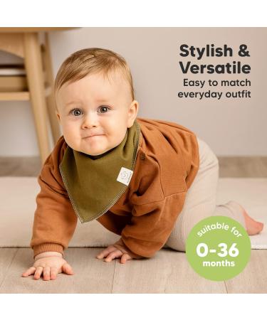 8 Pack Organic Cotton Triangle Baby Bibs - Super Absorbent Unisex Bandana Neckerchiefs for Infants | Ideal for Drooling & Teething - Buy Online on GoSupps.com