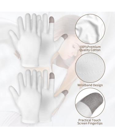 WLLHYF 2 Pairs White Cotton Moisturizing Gloves Spa Touch Screen Gloves Overnight Bedtime Moisturizing Hands Gloves Dry Hands Lotion Gloves Eczema Gloves for Men Women (2 Pair) - Buy Online on GoSupps.com