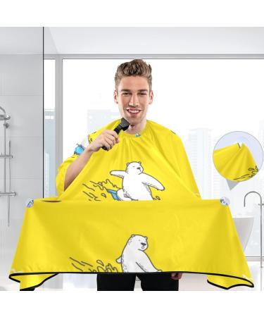Buy Waterproof Barber Cape - Polar Bear Surfing & Cheetah Haircut Bib for Men | Unisex Hair Cutting Cape - International Shipping Available - Buy Online on GoSupps.com