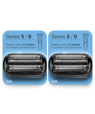 Darohz 53B for Braun Series 5 Electric Shaver Replacement Head - Compatible With Series 5 and Series 6 shavers 5018s 5049s 5050cs 6020s 6075cc 6072cc etc by Models(2pcs)