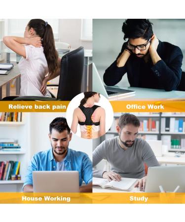 Posture Corrector Back Brace Straightener - Women and Men Comfortable Upper Back Support Back Neck Shoulder Spine Pain Relief - Adjustable Posture Trainer for Spinal Alignment and Clavicle Support (L) - Buy Online on GoSupps.com