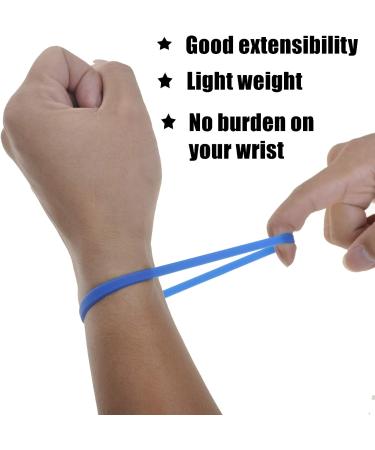 100 PCS Thin Blue Silicone Bracelets - Elastic Rubber Wristbands for Women, Men, Teens - Buy Online on GoSupps.com