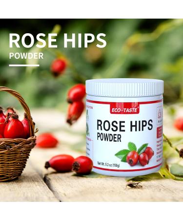 ECO-TASTE Rose Hips Powder 5.3oz - 100% Pure, Vegan Friendly, Non-GMO, No Additives - Buy Online on GoSupps.com
